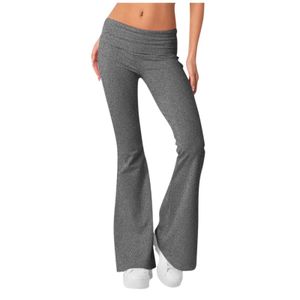 Damesbroek capris dames modieuze solide kleur ultradunne passende ultradunne omgekeerde taille lage taille elastische taille flashbroek y240504