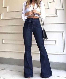 Damesbroek capris dames jeans 2023 zomer en herfst nieuwe casual kanten kanten tophoge taille micro elastische flash broek brede poot broek y240504