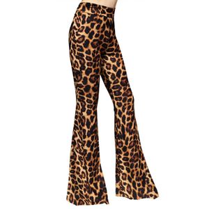 Pantalon féminin Capris Femmes Vintage Pantalon Flare Plaid Plaid Leopard Fleur Printing Womens Tableau rétro Fit Hips Longgs Gym Pantalon Mujer Fashion Y240504
