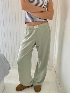 Pantalon féminin Capris Y2k Pantalage rose décontracté tricoté Pantalon de taille élastique imprimée avec poches Femme Retro Loose Pantl2405