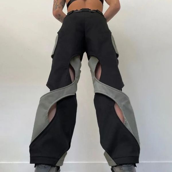 Pantalons pour femmes Capris Y2K femmes Streetwear Techwear noir Cargo coréen Harajuku Parachute pantalon de survêtement hommes pantalons de survêtement jambe large Joggers pantalon vêtements 231025