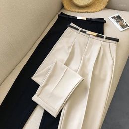 Pantalon Cargo pour femmes, ample, décontracté, noir, tout assorti, costume à neuf points, mode, taille haute, Harem, printemps été