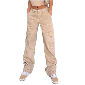Pantalons pour femmes Casual Baggy Pantalon de survêtement à jambes larges 2024 Lâche Taille haute Streetwear Cargo Femmes Hippie Joggers Pantalon Y2k Vêtements