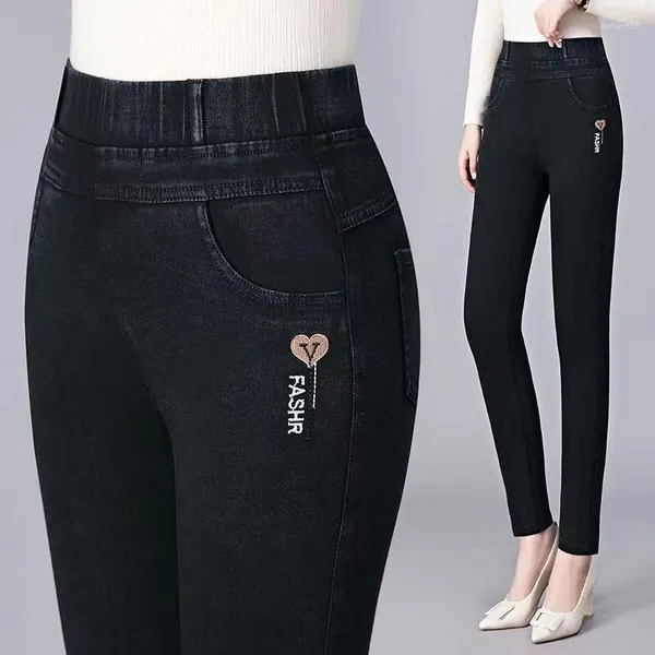 Pantalones de mujer Casual cintura alta hasta el tobillo lápiz Jeans talla grande Skinny Denim Mujer Strecth Vaqueros moda Leggings Pantalones