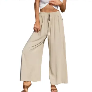 Pantalon de femme Cound Cound Couleur haute taille Split Split Wide Pan Pans Summer Korean Fashion 2024