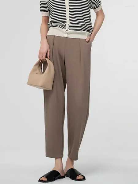 Pantalon de costume décontracté pour femmes, couleur unie, tempérament, taille haute, petit pied, radis, Version coréenne