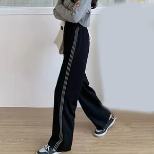 Pantalon féminin causal hauteur hauteur pantalon de survêtement des jambes larges palézzo