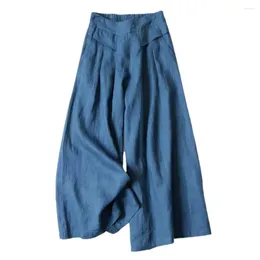 Damenhose, schick, für den Sommer, Frühling, atmungsaktiv, für Damen, breites Bein, tägliches Tragen, hohe Taille, Damen