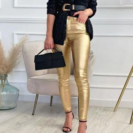 Pantalon femme classique simili cuir longue femme extensible sexy leggings skinny protéger