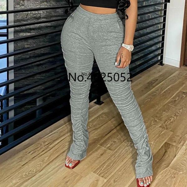 Pantalons pour femmes vêtements empilés pantalons de survêtement femmes 5 couleurs maigre plissé Joggers femme mode décontracté crayon pantalon robes mince