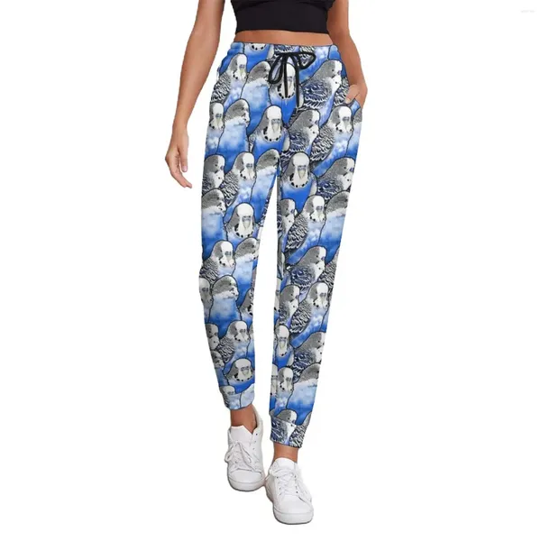 Pantalon femme Cool perroquet survêtement femmes perruche bleu motif décontracté jogging printemps graphique Streetwear surdimensionné pantalon cadeau