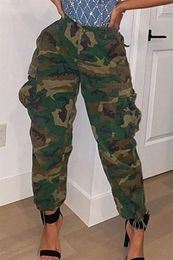 Pantalones de mujeres COZOK 2024 Camuflage Casual High Street Young Daily Free Nature Diseñador Cargo Long Carga