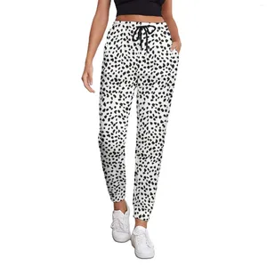 Pantalon femme imprimé Dalmation survêtement noir à pois Y2K jogging printemps dames décontracté personnalisé grande taille pantalon cadeau