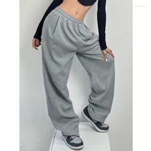 Pantalon Femme Deeptown Gris Pantalons de survêtement Femmes Casual Jogger Blanc Mode coréenne Pantalon large Kpop Harajuku Streetwear Lâche Classique