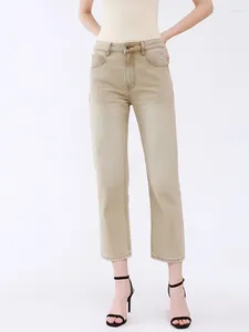 Pantalon en jean pour femmes, fermeture éclair, droit, taille haute, Simple, décontracté, longueur cheville, 2024