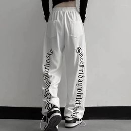 Pantalon femme goutte Harajuku Kawaii pantalon de survêtement femme surdimensionné lettre impression pantalon doux fille Style Y2k Streetwear