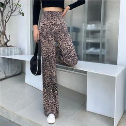 Pantalones para mujer E-girl Estética Indie Pantalones Mujer Casual Pantalones largos de chándal 2023 Otoño Mujeres Caqui Leopardo Cintura alta Joggers Y2K Flare