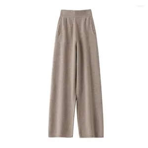 Pantalon en laine de haute qualité pour femme, chaud, décontracté, tricot rotatif, sport, abordable, luxe, mode, jambes larges, début d'automne