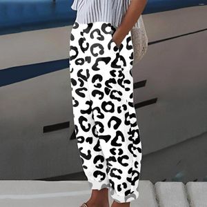 Damesbroek Elastische hoge taille Casual print Baggy Trouser Wide Leg Pant Sweat Women Plus Maat