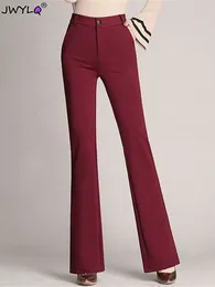 Pantalones de mujer elegantes brotes de cintura alta causal Pantalones delgados Corea Offcie Big Tamaño 4xl pantalones rectos spodnie ol broek