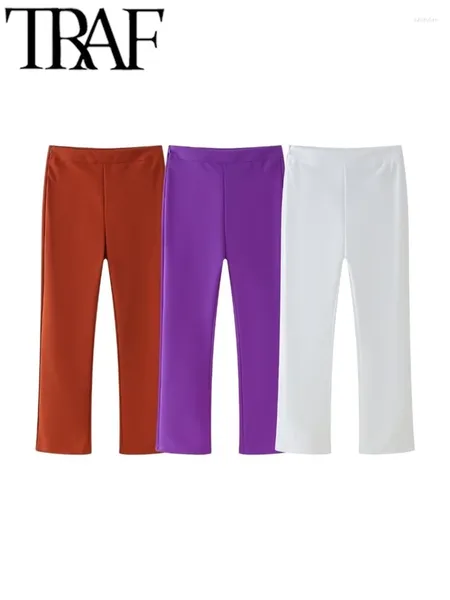 Pantalon féminin élégant bureau dame costume pantalon femmes décontracté 2024 été zipper haut taille féminine pantalon y2k ol blanc