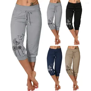 Pantalons pour femmes fabuleux femmes loisirs quotidiens pantacourt sueur absorbant sport doux mi-mollet dame sport streetwear