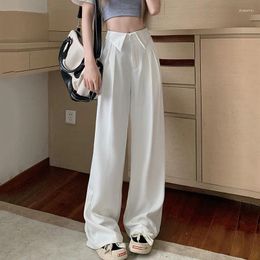 Pantalons pour femmes Design de mode taille haute costume femmes coréenne droite Baggy femme automne bureau pantalon ample dames
