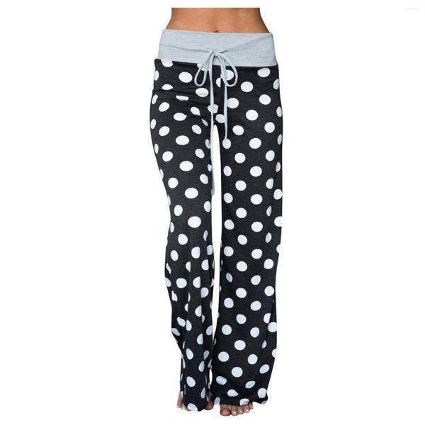 Pantalones de mujer Diseño de moda Mujer Casual Impreso Punto Cómodo Pijama Lounge Palazzo Yoga Accesorios deportivos