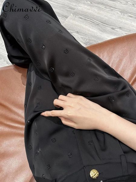 Pantalon féminin Fashion Rignestone noir