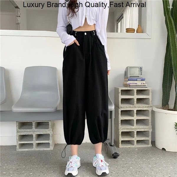 Pantalons pour femmes Mode Femmes Y2K Vêtements Kaki Surdimensionné Bggy Cargo Hip Hop Style Lâche Cordon Long Pantalon Streetwear Printemps Pantalon