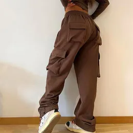 Pantalons Femmes Mode Y2K Cargo Joggers Rose Pocket Survêtements Pantalons 2023 Femmes Vêtements d'hiver Casual Sweat Sexy Baggy Parachute Pant