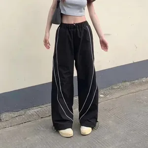 Pantalon femme mode Y2k Hip Hop décontracté Cargo été taille haute Streetwear noir Baggy Style coréen pantalon fille