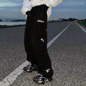 Pantalon femme mode Y2k étoile Hip Hop Cargo filles Nylon Grunge noir jambe large Baggy pantalon homme Yk2 Streetwear tendance