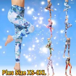 Pantalon féminin Fashion Yoga Multicolor Rendre des leggings imprimés Fitness Sports décontractés XS-8XL