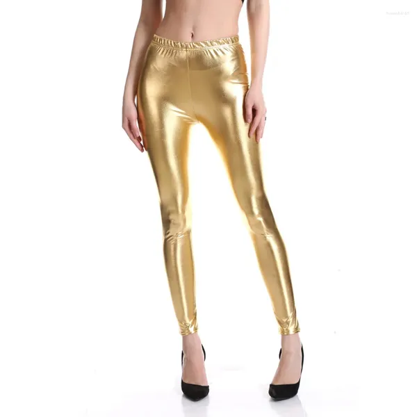 Pantalones de mujer Leggings de cuero de imitación Elástico Sexy Medias de cintura alta Fitness Mujer Push Up Slim Fit Mujeres