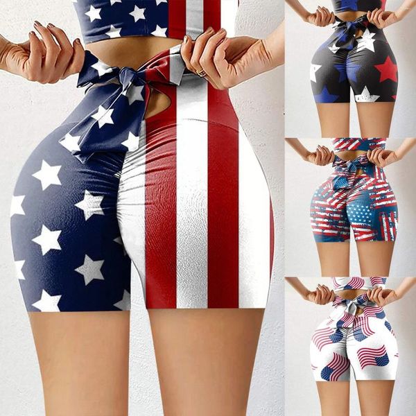 Pantalones de mujer Fitness Entrenamiento atlético Bandera de deportes americanos Yoga Leggings Vestido Vestidos elegantes