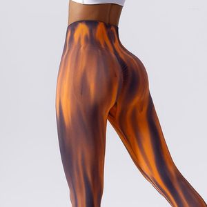 Pantalon Femme Fitness Tie-Dye Leggings Femme Yoga Pétrir Fesses Sport Gym Sans Couture Pour Femme