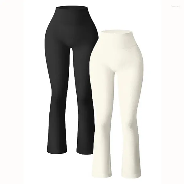 Pantalones de mujer Leggings acampanados Yoga mujer cintura alta transpirable pierna ancha gimnasio deportes ajustado acampanado pantalones de baile ajustados de talla grande