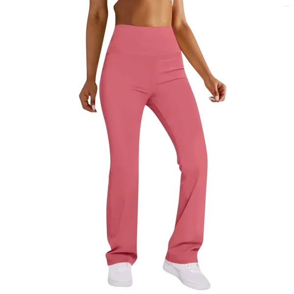 Pantalons de yoga évasés pour femmes, taille haute, amincissants, leggings de sport, fitness, longs, pilates, jambes larges, collants de sport