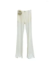 Pantalon taille haute à fleurs pour femmes, mode atmosphère décontractée, confortable et polyvalent, automne et hiver 2024, 1103