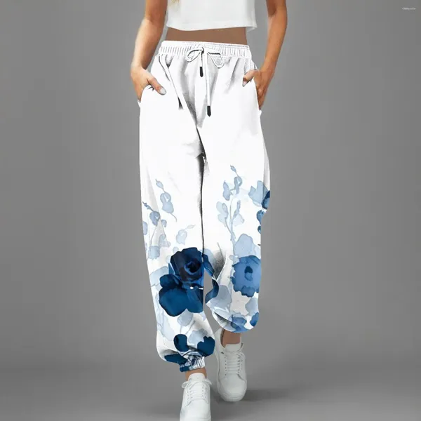 Pantalones de mujer para mujer 2024 Pantalones de verano de moda Leggings con estampado floral Pantalones de chándal Ropa Y2k Ropa