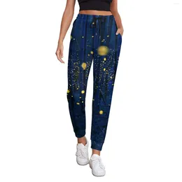 Pantalon femme imprimé forêt Baggy printemps lucioles moderne Joggers femmes Hippie Design pantalon grande taille 3XL