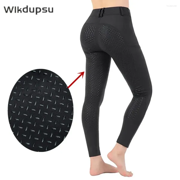 Pantalones de mujeres asiento completo montar calzones leggings silicona ecuestre caballos mujeres deportes pantalones de cintura alta ropa apretada hembra