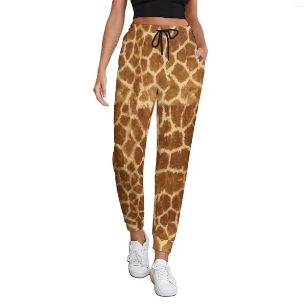 Pantalon femme imprimé peau de girafe Baggy printemps Art Animal classique pantalons de survêtement femme Y2K pantalon graphique grande taille