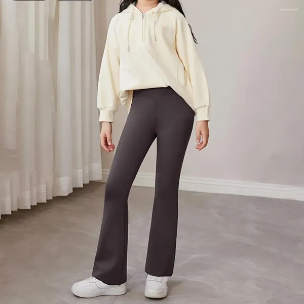 Pantalones de mujer Leggings acampanados para niñas Otoño Invierno Talle alto con vellón para bailar