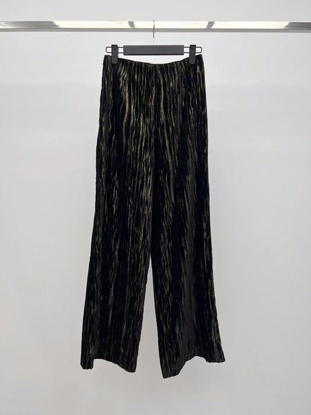 Pantalon féminin Gol Wire largeur largeur pour le printemps et l'été 2024 0402