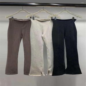 Pantalons pour femmes de bonne qualité Style fendu droit taille haute coupe ajustée vêtements de sport décontractés femmes