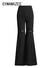 Pantalon féminin gymamazes sheild épreuve flare pour femmes hautes taille pleine longueur mille pantalon de ceinture patchwork décontractée vêtements de mode féminin