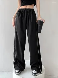 Damesbroek Harajuku Baggy Solid Color Cargo Laagbouw Casual Track Teen Girls Wide Leg Pant Streetwear