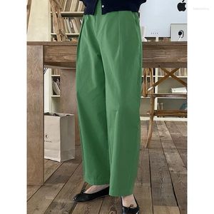 Pantalon femme sarouel coton 2024 printemps été jeunesse série pantalons Mujer femmes taille haute pantalon vert